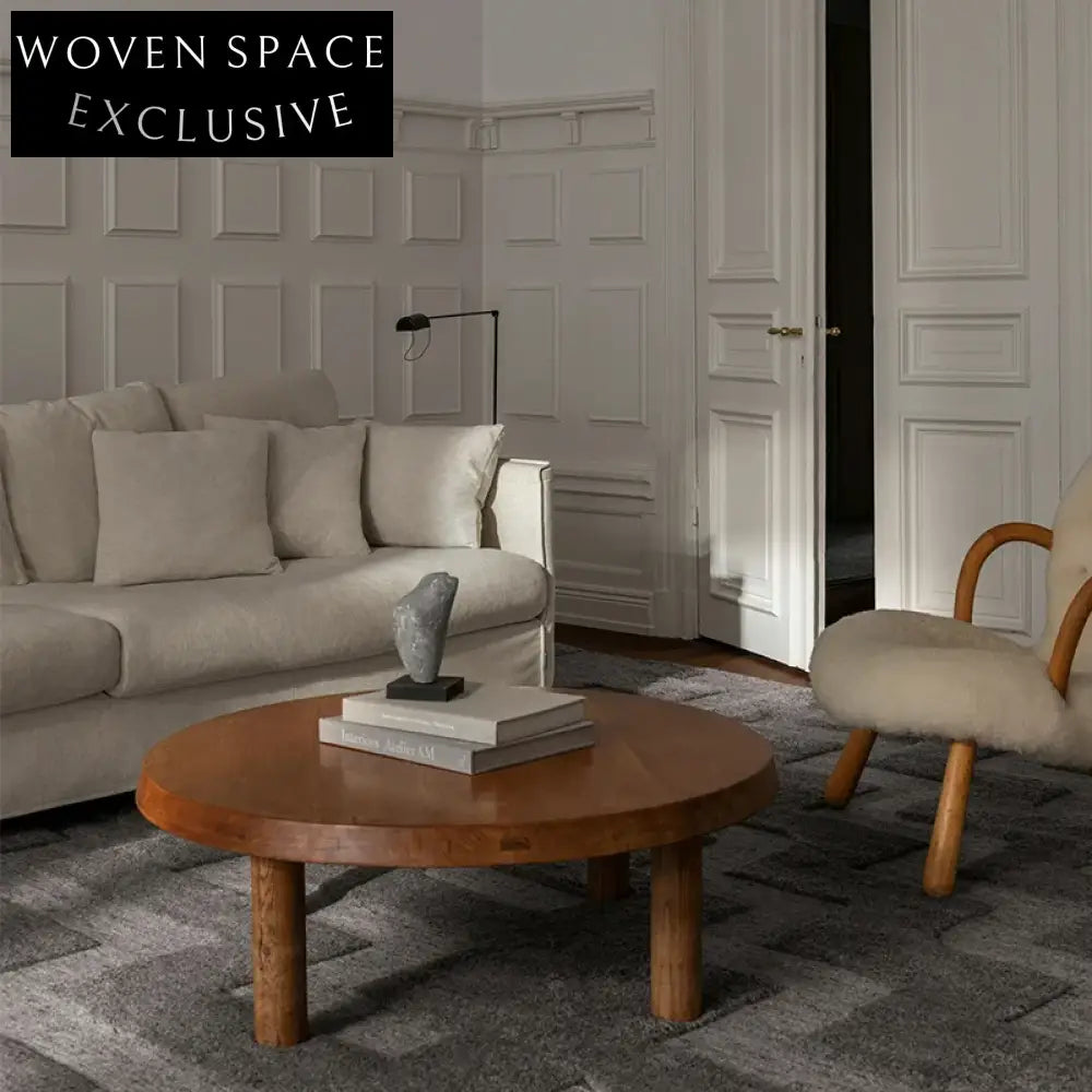 Elegant Handcrafted Cream Polyester Plush Area Rug for Living Room Bedroom