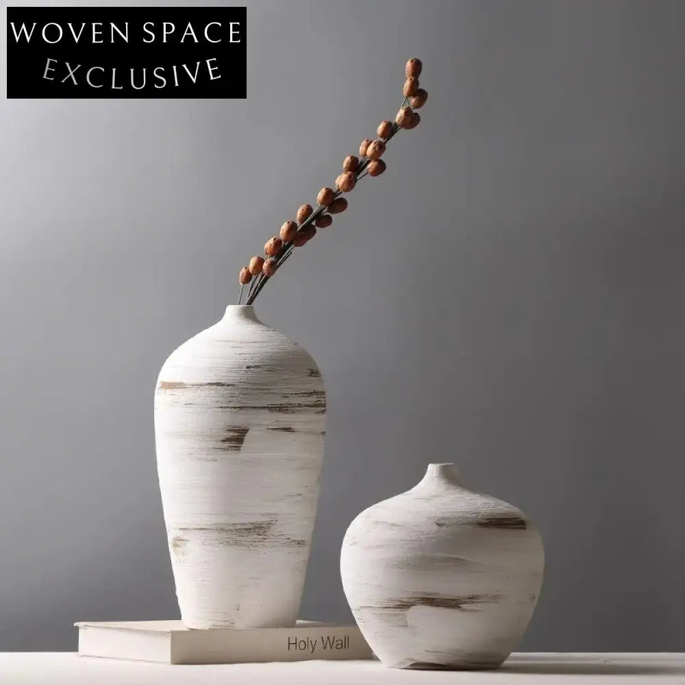 Elegant Handmade Ceramic Flower Vase Set for Tabletop Vases