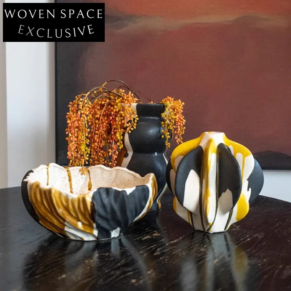 Elegant Handmade Nordic Ceramic Flower Vase Set for Modern Home Decor