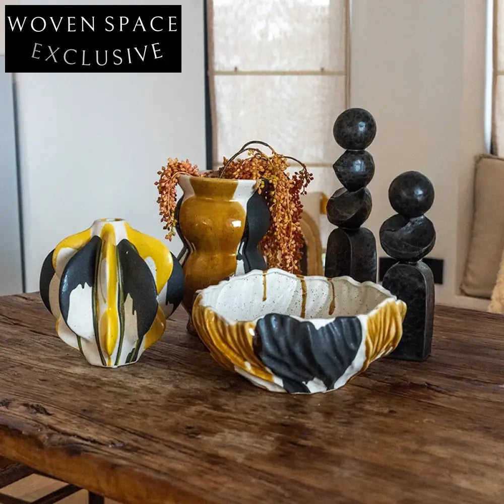 Elegant Handmade Nordic Ceramic Flower Vase Set for Modern Home Decor