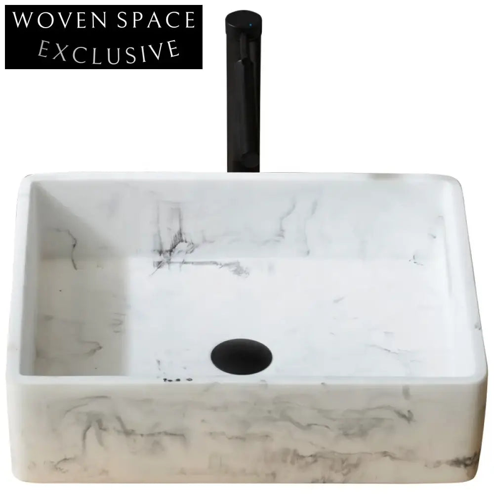 Elegant Handmade Resin Bathroom Countertop Vessel Sink - Modern Artificial Stone Basin