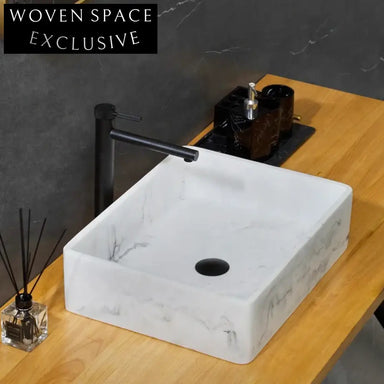 Elegant Handmade Resin Bathroom Countertop Vessel Sink - Modern Artificial Stone Basin
