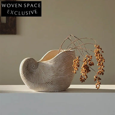 Elegant Handmade Wabi-Sabi Ceramic Flower Vase - Rustic Modern Tabletop Decor