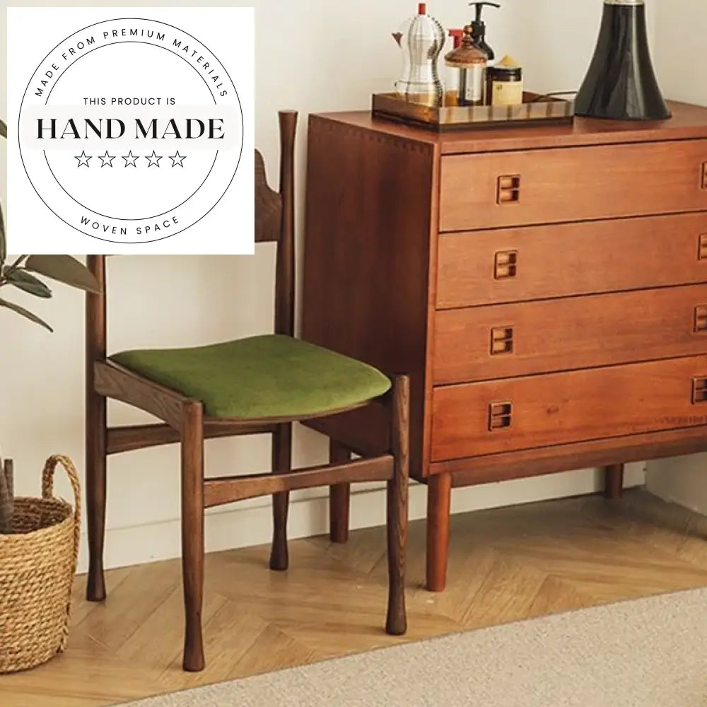 Elegant High Back French Modern Solid Wood Veneer Dining Chair