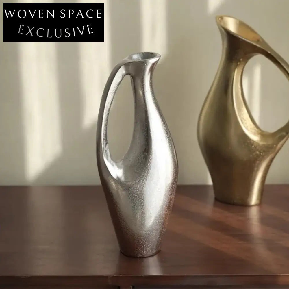 Elegant Irregular Aluminum Art Decor Vase for Modern Home & Wedding