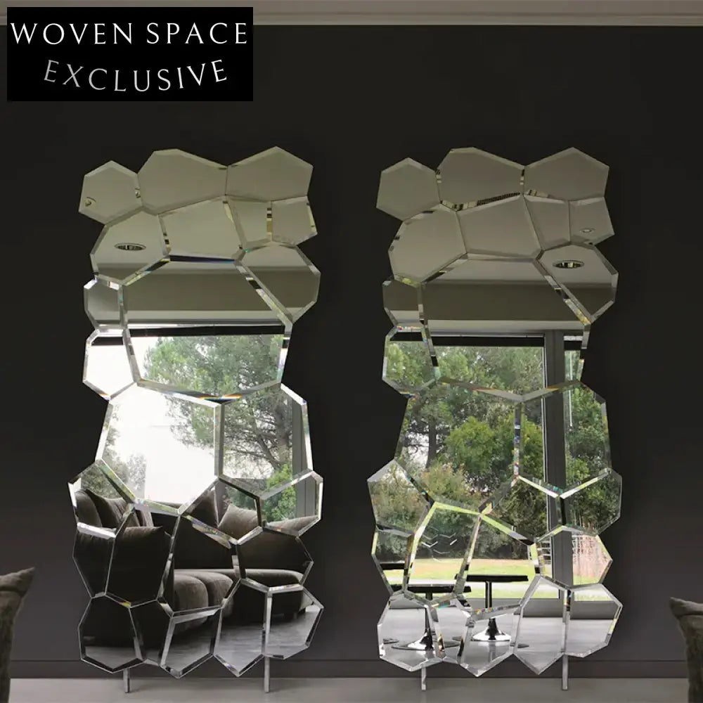 Elegant Irregular Full Length Floor Standing Wall Mounted Fragment Mirror