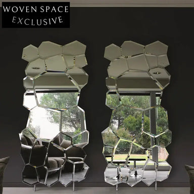 Elegant Irregular Full Length Floor Standing Wall Mounted Fragment Mirror