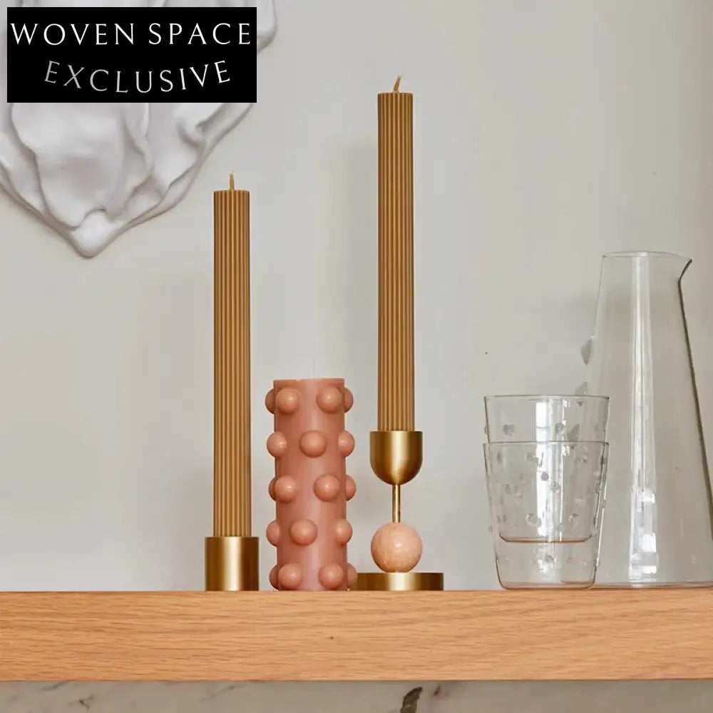 Elegant Italian Brass & Marble Candlestick - Console Table Home Decoration