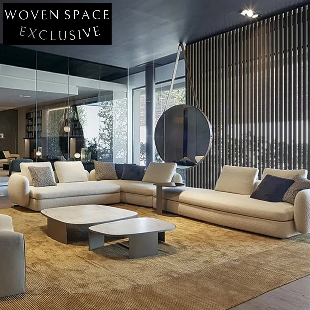 Elegant Italian Curved Fabric Recliner Sectional Sofa for Modern Homes