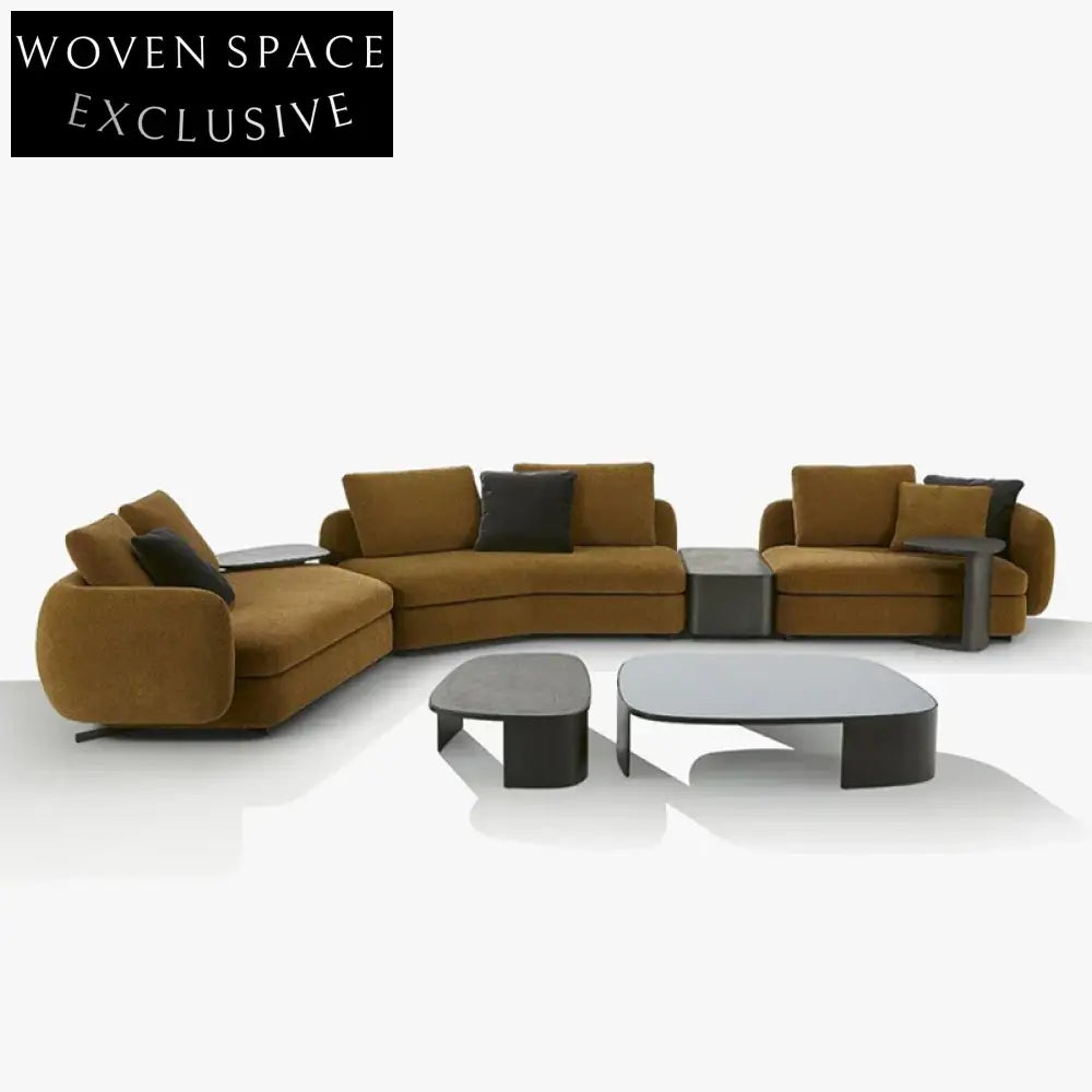 Elegant Italian Curved Fabric Recliner Sectional Sofa for Modern Homes