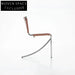 Elegant Italian Design Brown Saddle Leather Dining Chair with Metal Frame