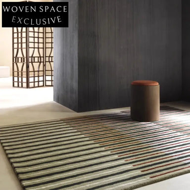 Elegant Italian Design Hand-Tufted Polyester Stripe Area Rug for Modern Living