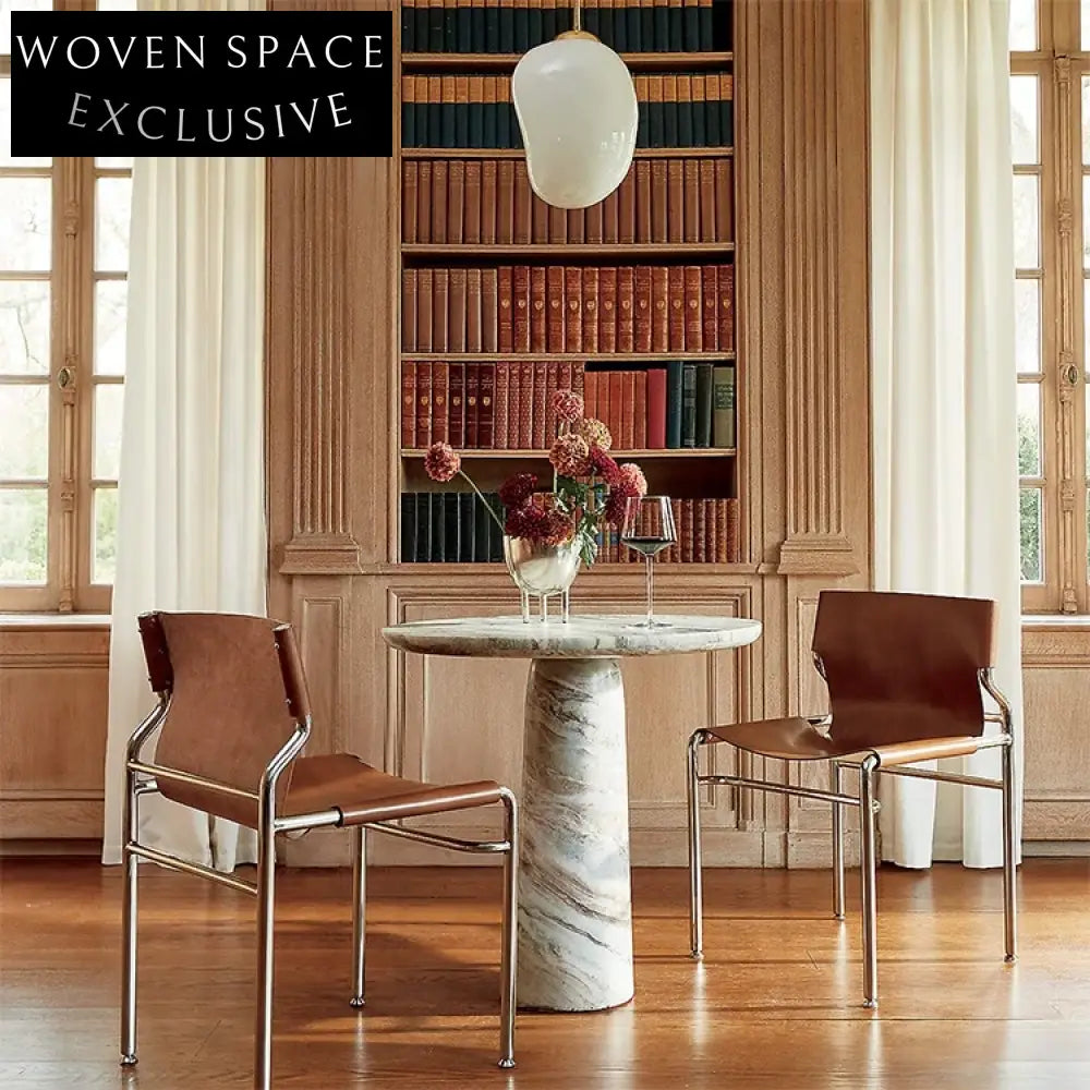 Elegant Italian Design Natural Marble Luxury Round Dining Table for Dining Room