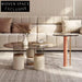 Elegant Italian Design Round Glass Top Coffee Table with Marble Base