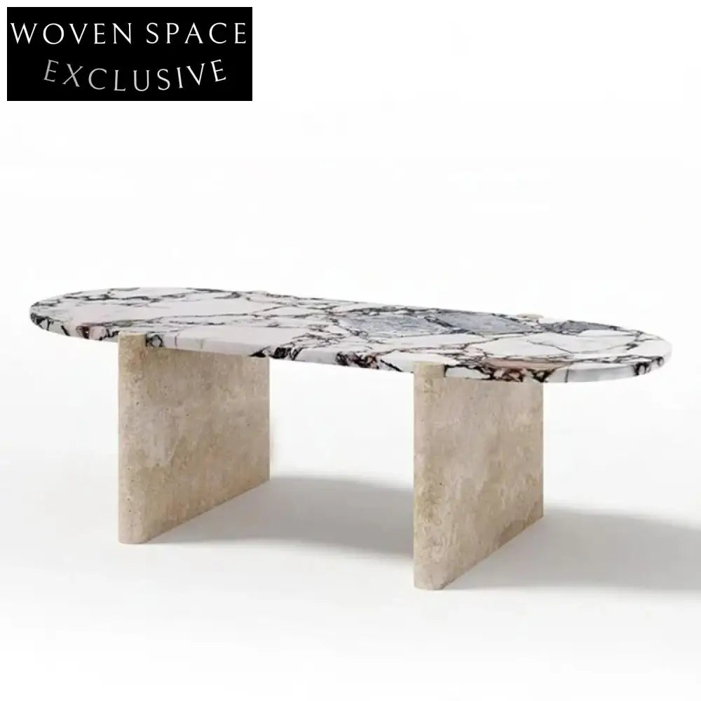 Elegant Italian Design Sintered Stone Marble Travertine Contemporary Dining Table