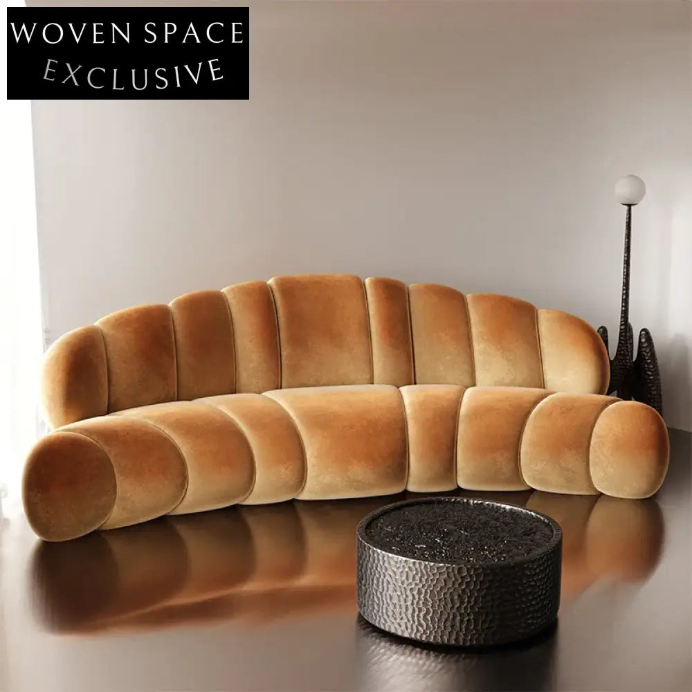Elegant Italian Design Velvet Fabric Sectional Living Room Sofa