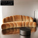 Elegant Italian Design Velvet Fabric Sectional Living Room Sofa