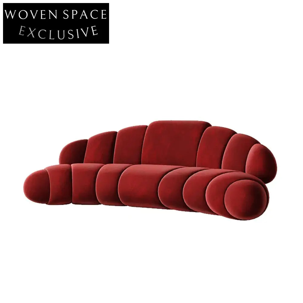 Elegant Italian Design Velvet Fabric Sectional Living Room Sofa