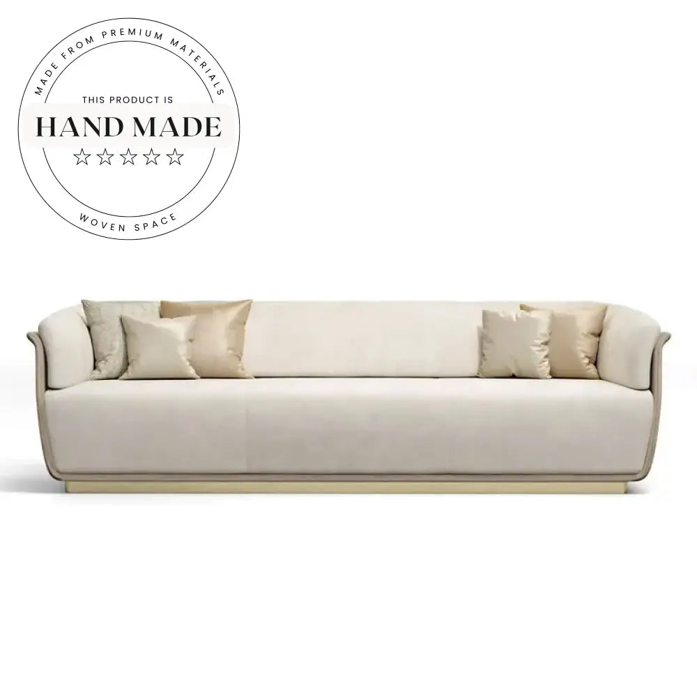 Elegant Italian Design Velvet Tufted Luxury Metal Base Sofa