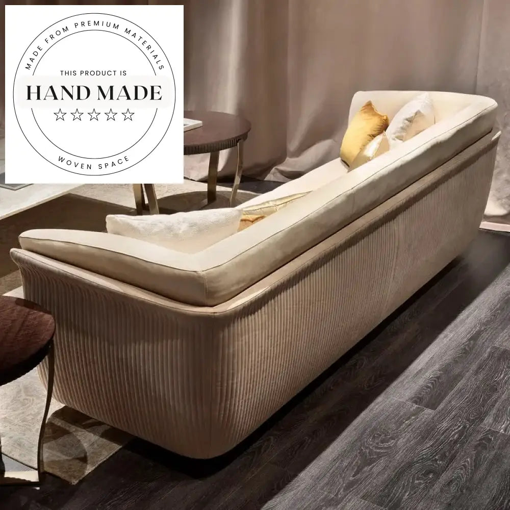 Elegant Italian Design Velvet Tufted Luxury Metal Base Sofa