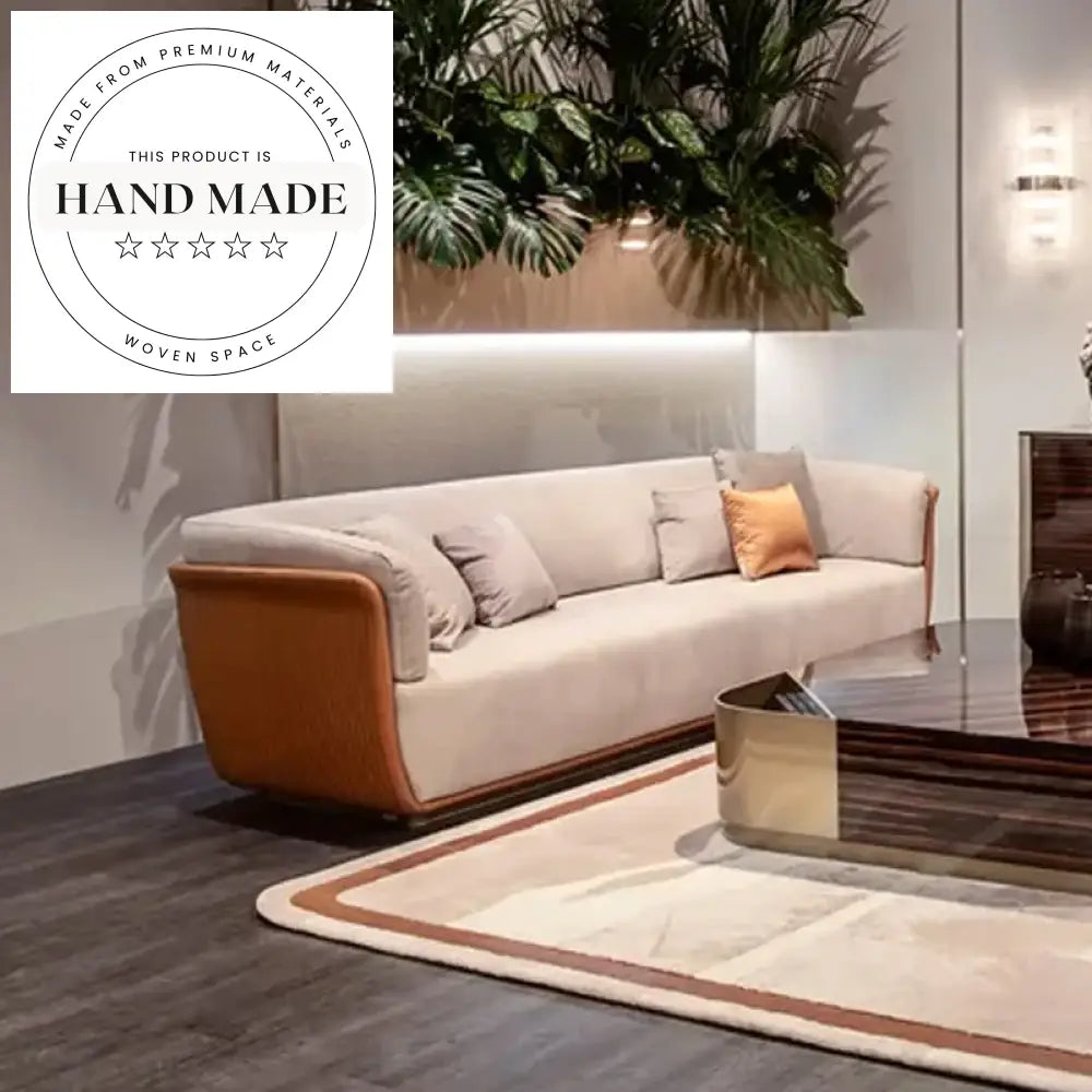 Elegant Italian Design Velvet Tufted Luxury Metal Base Sofa