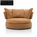 Elegant Italian Fabric Round Lounge Sofa Chair with Plush Cushion