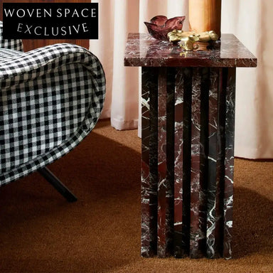 Elegant Italian Green Marble Natural Stone Coffee Table, Minimalist Livingroom Side Table