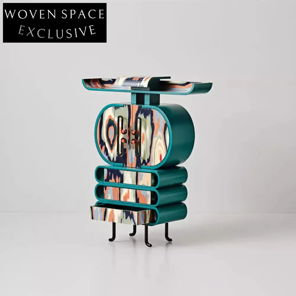 Elegant Italian Hand-Painted Wooden Storage Cabinet for Luxury Home Decor