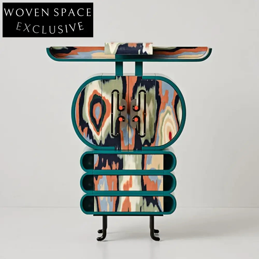 Elegant Italian Hand-Painted Wooden Storage Cabinet for Luxury Home Decor