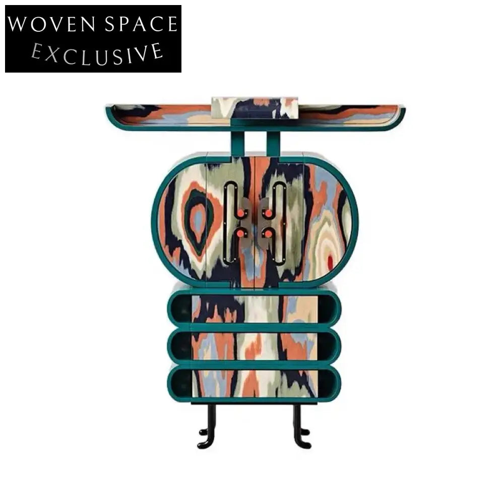 Elegant Italian Hand-Painted Wooden Storage Cabinet for Luxury Home Decor