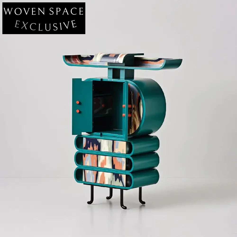 Elegant Italian Hand-Painted Wooden Storage Cabinet for Luxury Home Decor