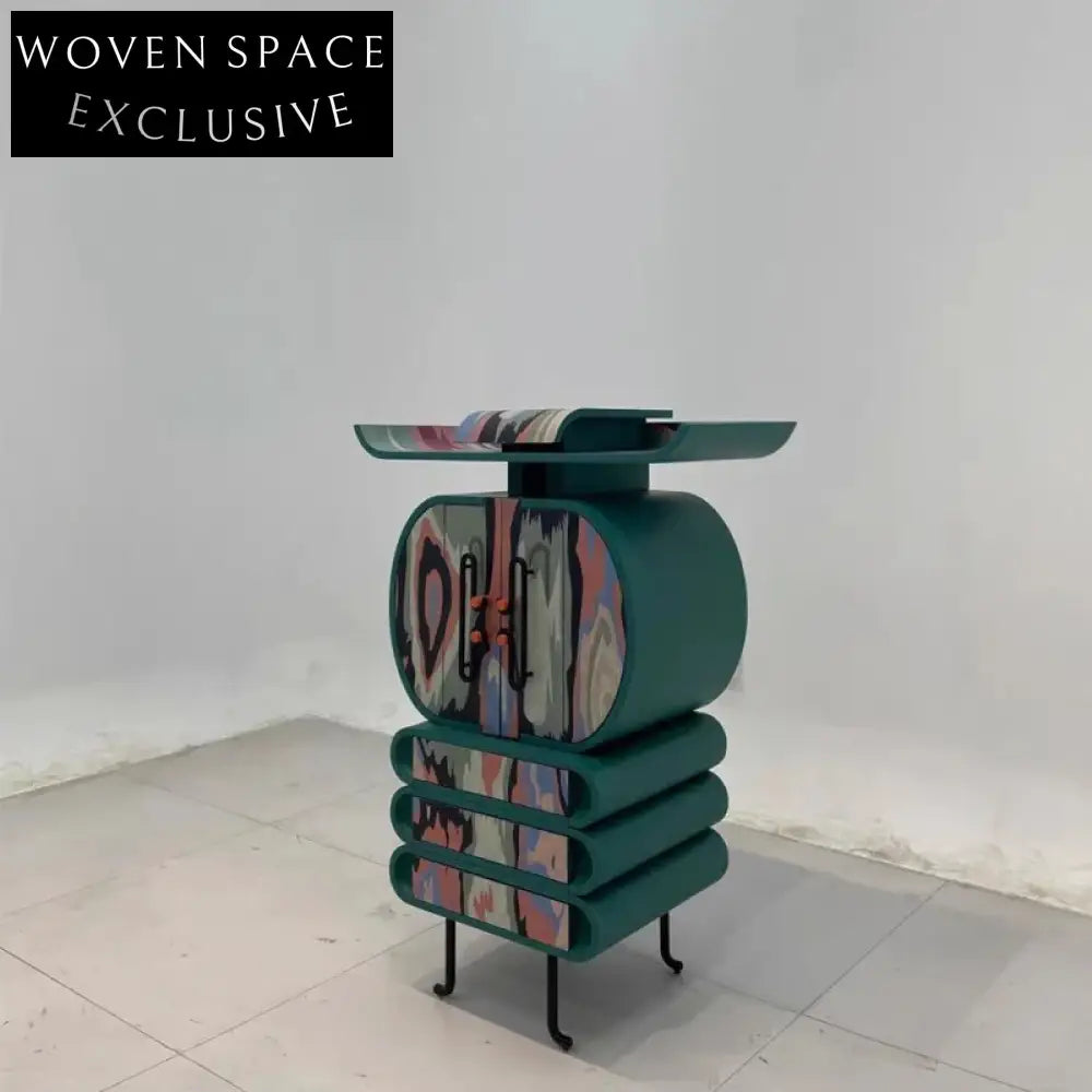 Elegant Italian Hand-Painted Wooden Storage Cabinet for Luxury Home Decor