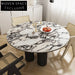 Elegant Italian Light Luxury Slate Board Round Household Dining Table