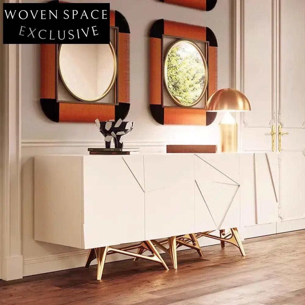 Elegant Italian Light Luxury Wooden Console Entryway Cabinet for Modern Homes