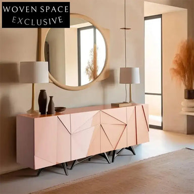 Elegant Italian Light Luxury Wooden Console Entryway Cabinet for Modern Homes