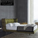 Elegant Italian Luxury Fabric Upholstered Modern King Queen Bed