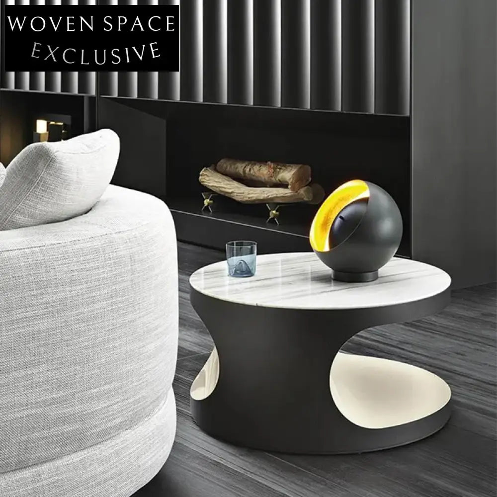 Elegant Italian Luxury Natural Marble Top Stainless Steel Accent Side Table