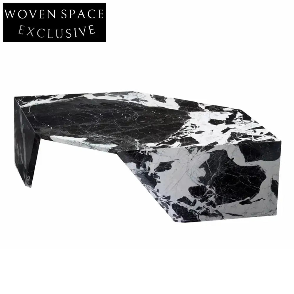 Elegant Italian Minimalist Natural Marble Irregular Coffee Table for Living Room