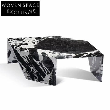 Elegant Italian Minimalist Natural Marble Irregular Coffee Table for Living Room