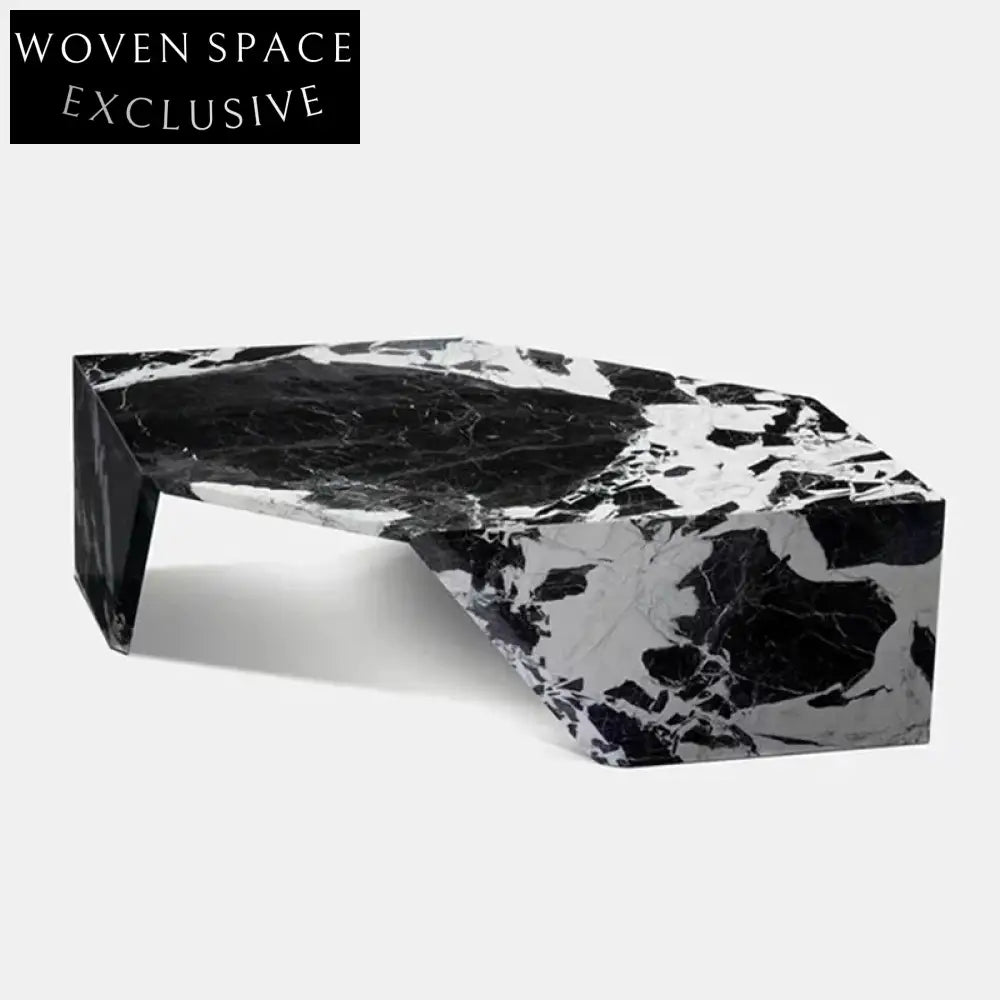 Elegant Italian Minimalist Natural Marble Irregular Coffee Table for Living Room