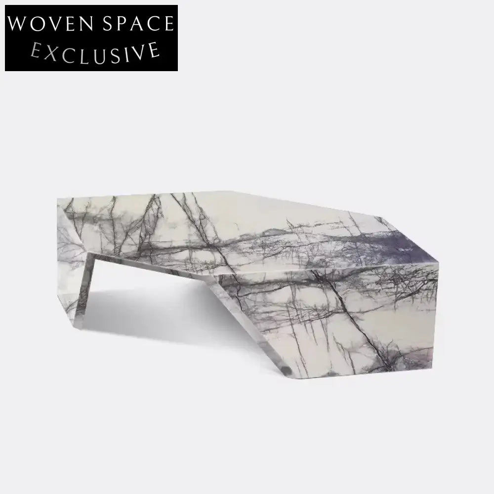 Elegant Italian Minimalist Natural Marble Irregular Coffee Table for Living Room