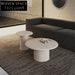 Elegant Italian Minimalist Natural Travertine Stone Tea Table for Modern Living Rooms
