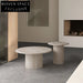 Elegant Italian Minimalist Natural Travertine Stone Tea Table for Modern Living Rooms