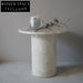 Elegant Italian Minimalist Natural Travertine Stone Tea Table for Modern Living Rooms