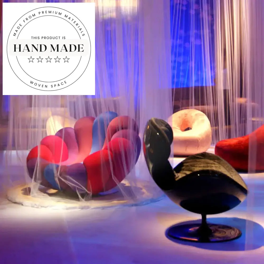 Elegant Italian Modern Anemone Design Tufted Swivel Leisure Armchair