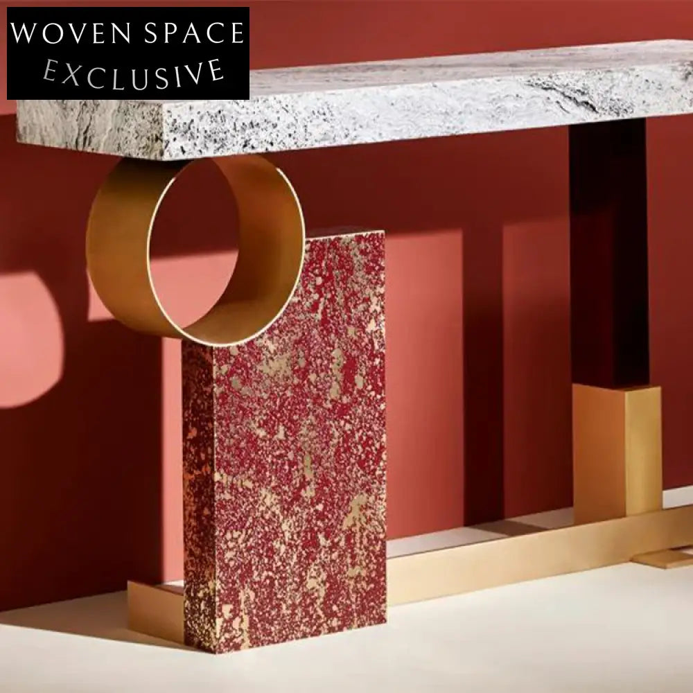 Elegant Italian Modern Marble Console Table for Luxury Entrances & Commercial Use