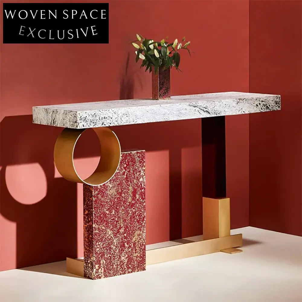 Elegant Italian Modern Marble Console Table for Luxury Entrances & Commercial Use