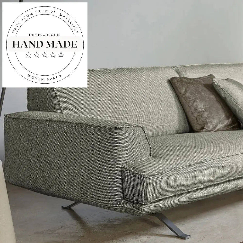 Elegant Italian Modern Tufted Microfiber Three Seater Sectional Sofa