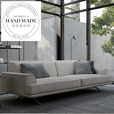 Elegant Italian Modern Tufted Microfiber Three Seater Sectional Sofa