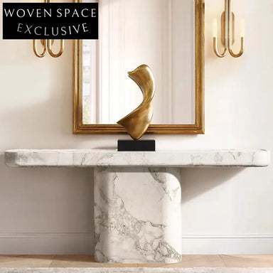 Elegant Italian Natural Marble Minimalist Living Room Console Table